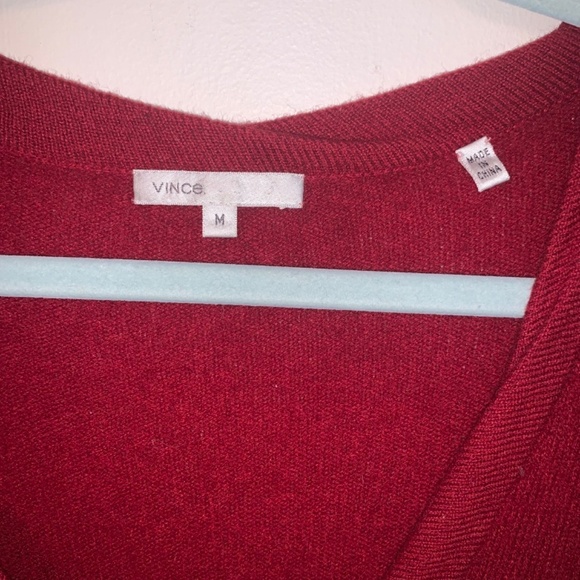 Vince Burgundy 100% Cashmere Peplum Balloon Sleeve Sweater M - Picture 3 of 7